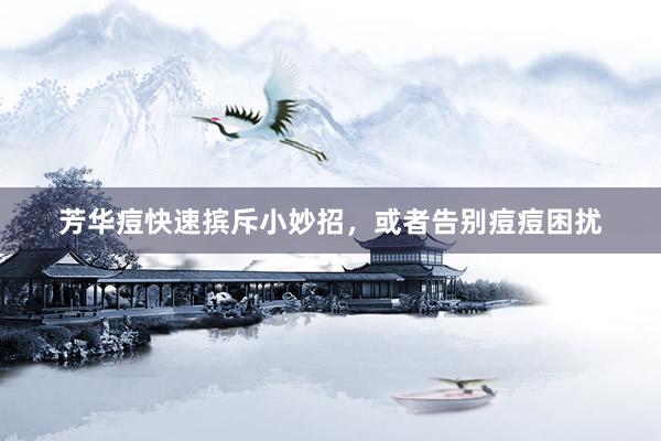 芳华痘快速摈斥小妙招，或者告别痘痘困扰