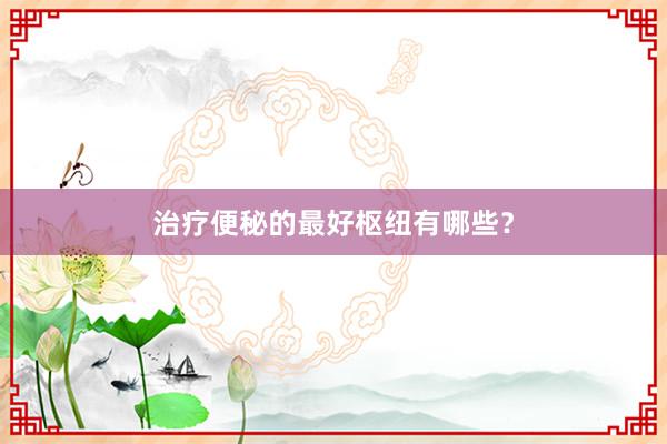 治疗便秘的最好枢纽有哪些？