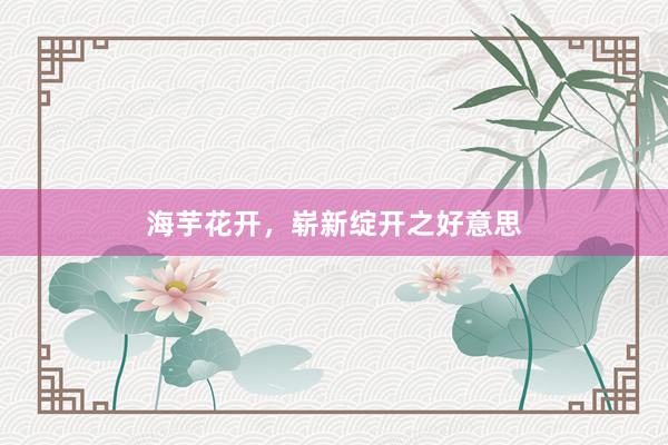 海芋花开，崭新绽开之好意思